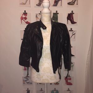 Faux Cropped Leather Jacket